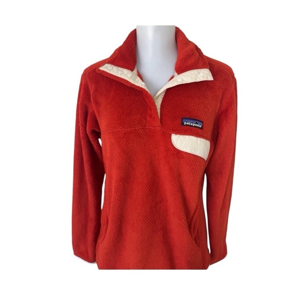Patagonia Re-Tool Snap-T Fleece Pullover  Women's Medium Orange Red